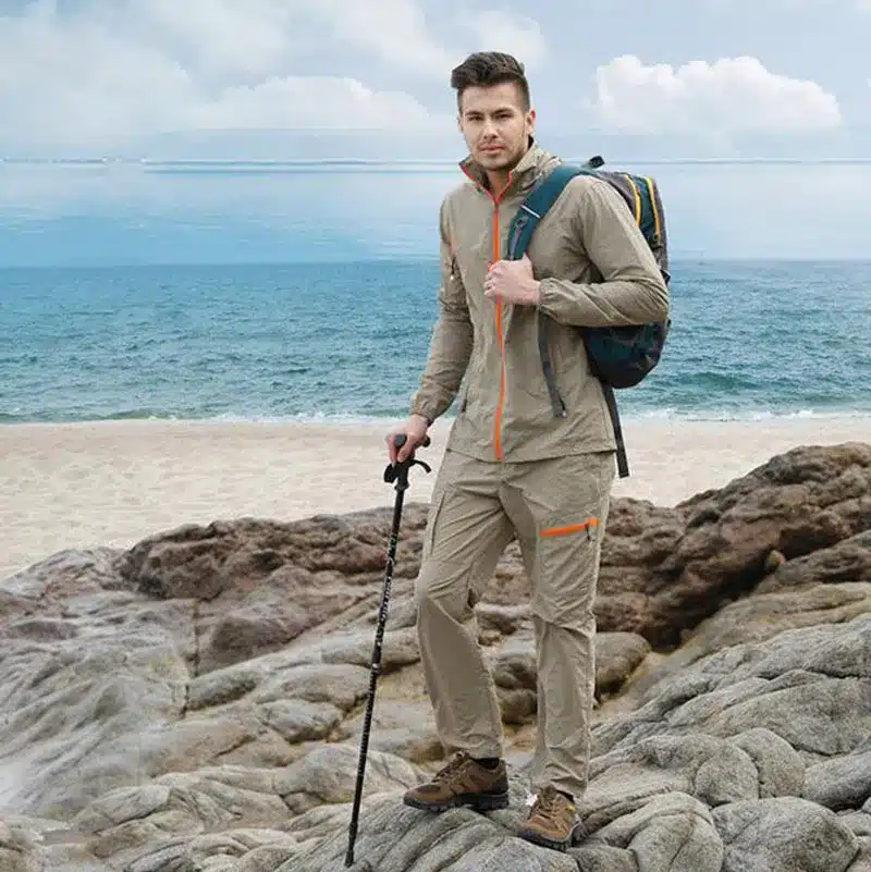 Camping Hiking Clothing Outdoor Sport Men Summer Sun UV Protection Hooded Jacket Set Quick Dry Breathable Women Sportswear Suit 20