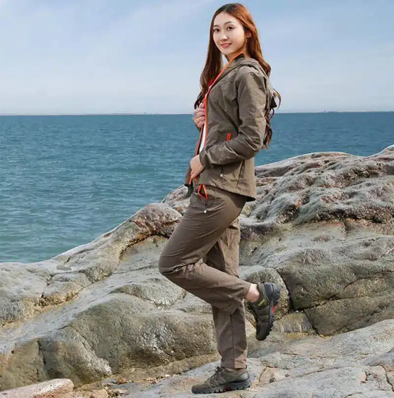 Camping Hiking Clothing Outdoor Sport Men Summer Sun UV Protection Hooded Jacket Set Quick Dry Breathable Women Sportswear Suit 23