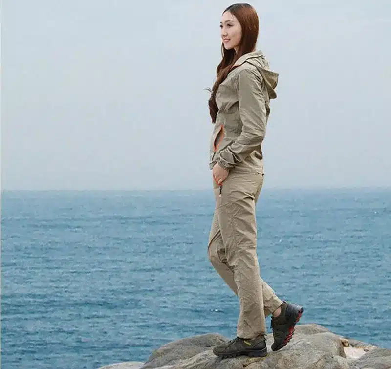 Camping Hiking Clothing Outdoor Sport Men Summer Sun UV Protection Hooded Jacket Set Quick Dry Breathable Women Sportswear Suit 24