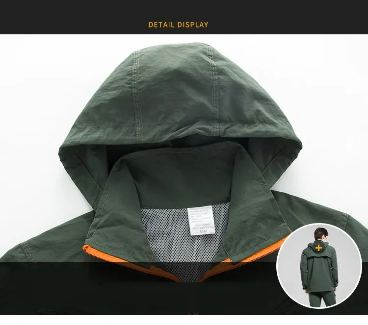 Camping Hiking Clothing Outdoor Sport Men Summer Sun UV Protection Hooded Jacket Set Quick Dry Breathable Women Sportswear Suit 25