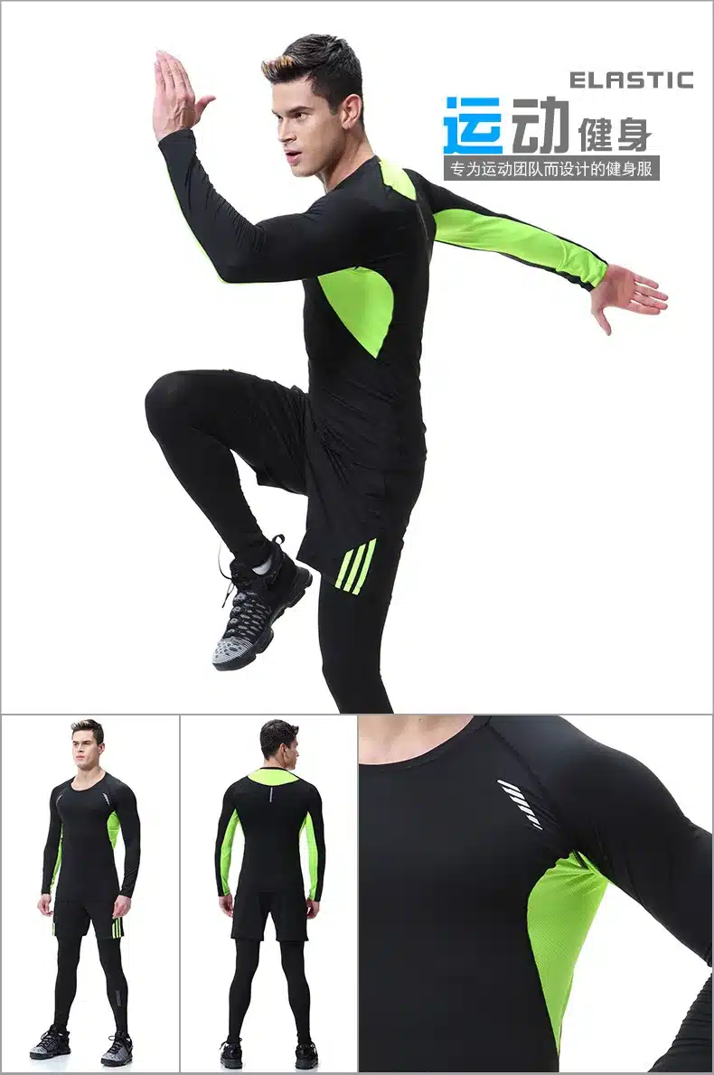 Compression Men's Sport Suits Quick Dry Running sets Clothes men Sports Joggers Training GymFitness Tracksuits Running Set demix 16