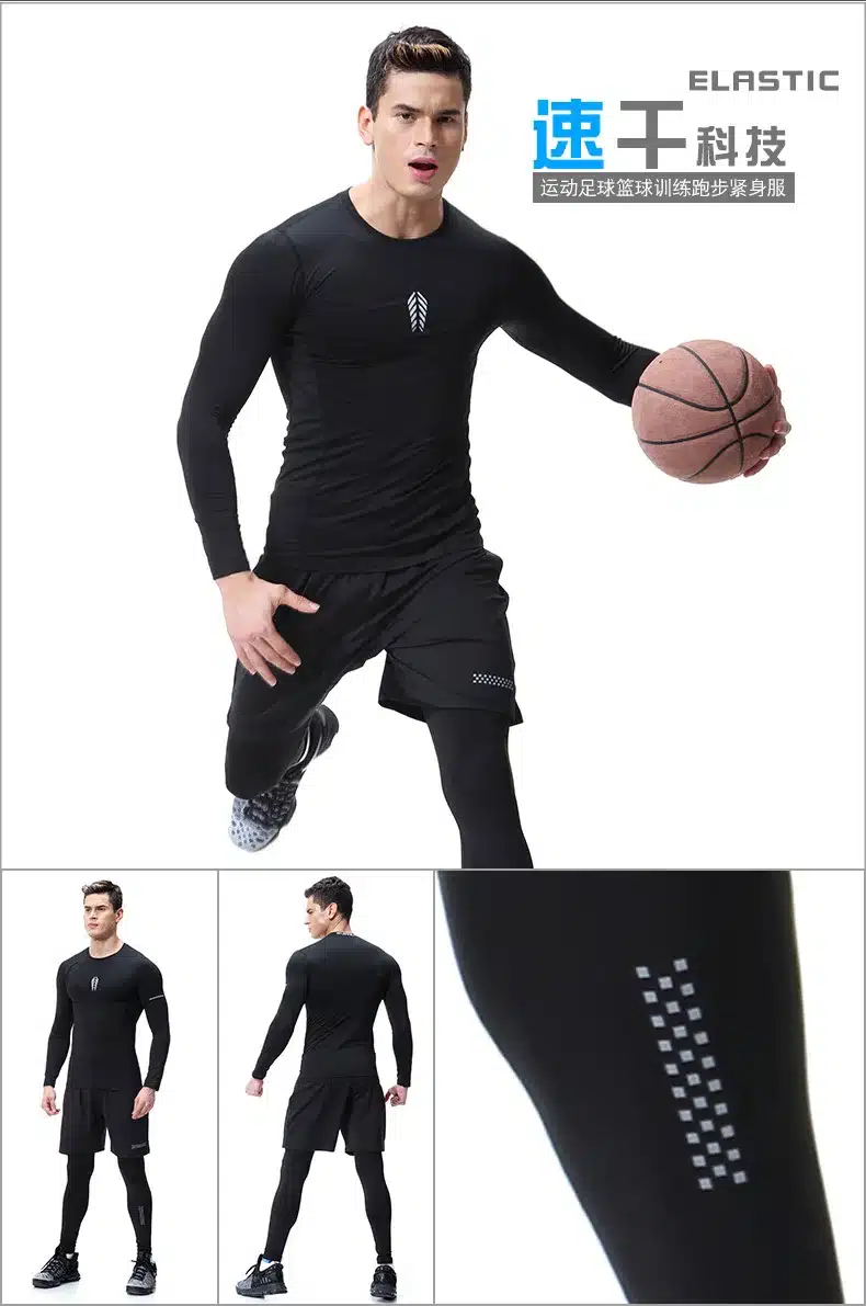 Compression Men's Sport Suits Quick Dry Running sets Clothes men Sports Joggers Training GymFitness Tracksuits Running Set demix 17