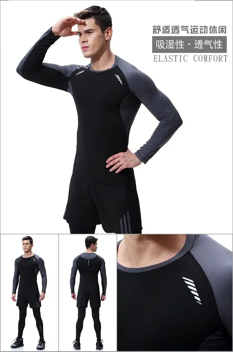 Compression Men's Sport Suits Quick Dry Running sets Clothes men Sports Joggers Training GymFitness Tracksuits Running Set demix 18