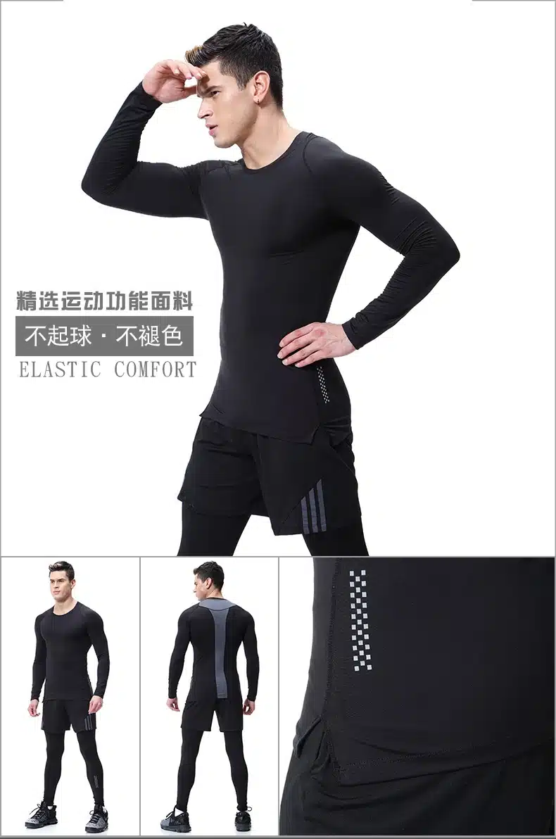 Compression Men's Sport Suits Quick Dry Running sets Clothes men Sports Joggers Training GymFitness Tracksuits Running Set demix 19