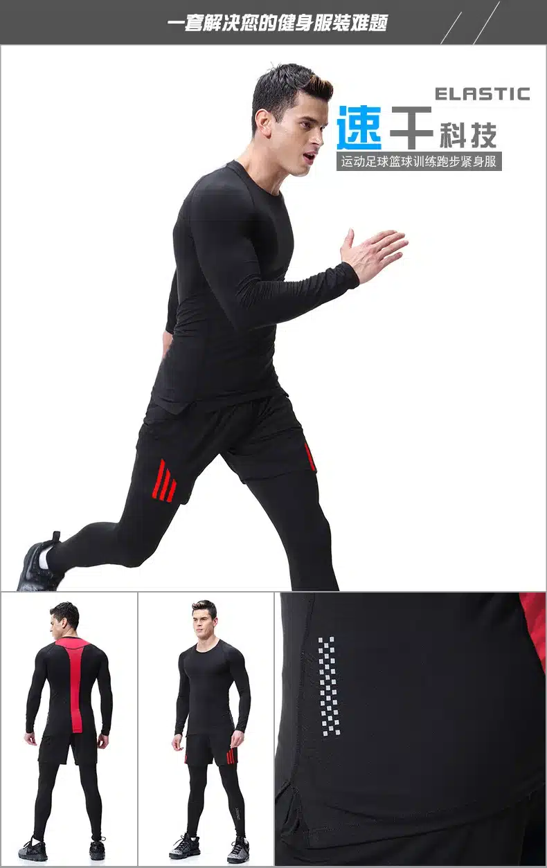Compression Men's Sport Suits Quick Dry Running sets Clothes men Sports Joggers Training GymFitness Tracksuits Running Set demix 21