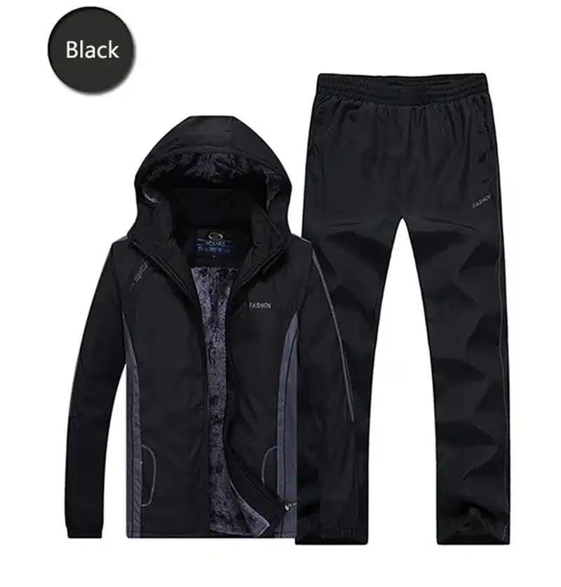 2018 New Arrive Fashion Winter Running Sets Plus Velvet Men Sport Suits Sportswear Set Fitness Warm Clothing Outdwear Suit 11