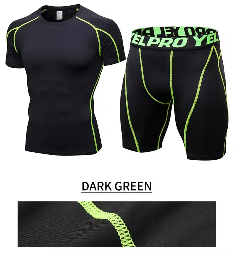 Hot logo custom Quick dry Compression fitness Suit gym bodybuilding tshirt sport shirt Men Outdoor gym shirt sportswear man 13