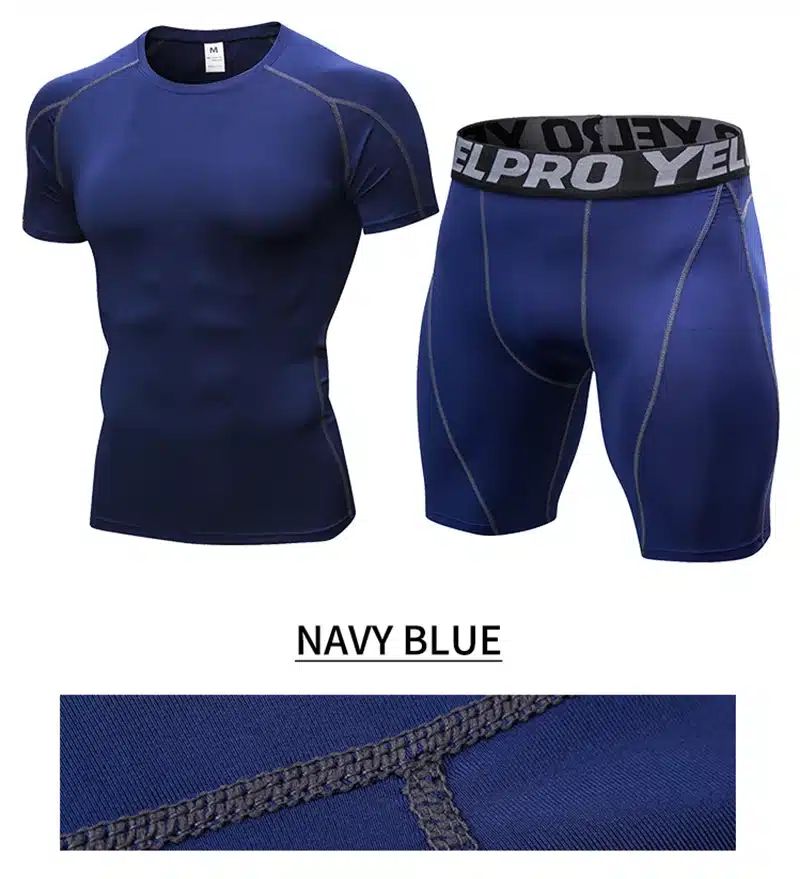 Hot logo custom Quick dry Compression fitness Suit gym bodybuilding tshirt sport shirt Men Outdoor gym shirt sportswear man 16