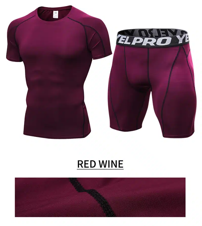 Hot logo custom Quick dry Compression fitness Suit gym bodybuilding tshirt sport shirt Men Outdoor gym shirt sportswear man 17