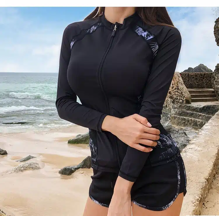 Sport Rash Guards Men Women 5 Pieces Long Sleeve Shirt Shorts Pants Couples Swimwear Surfing Bathing Suits Rashguard Wetsuits 22