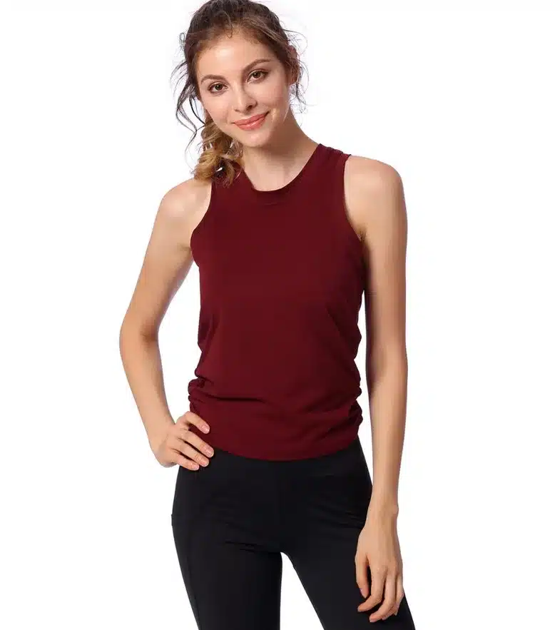 Hearuisavy Women's Open Back Yoga top Knotted Workout Yoga Shirt Gym Tank Top Twist Sleeveless Running Fitness Sport Tee shirts 22