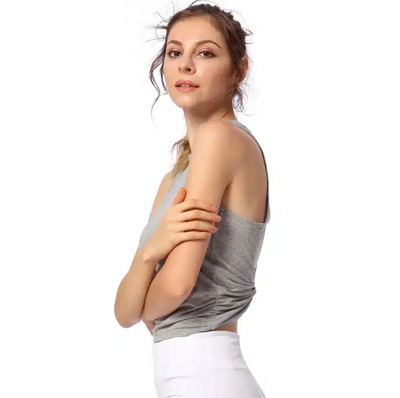 Hearuisavy Women's Open Back Yoga top Knotted Workout Yoga Shirt Gym Tank Top Twist Sleeveless Running Fitness Sport Tee shirts 32