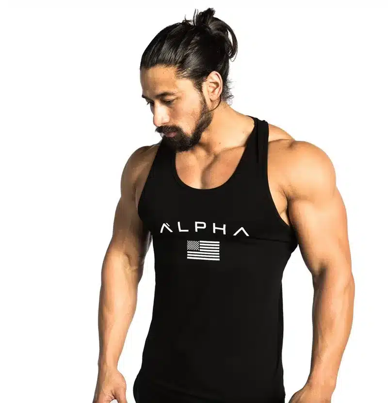 Sleeveless Gym T Shirt Men Running Shirt Summer Vest Cotton Breathable Mens Tank Top Gym Workout Fitness T-Shirt Sport Shirt 12