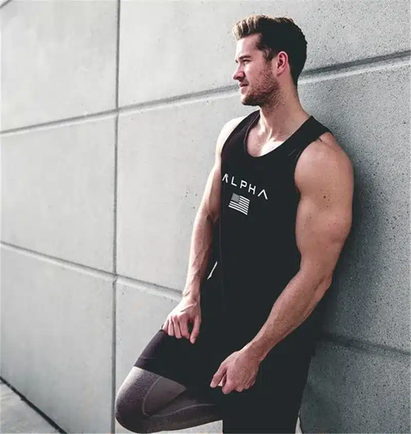 Sleeveless Gym T Shirt Men Running Shirt Summer Vest Cotton Breathable Mens Tank Top Gym Workout Fitness T-Shirt Sport Shirt 13