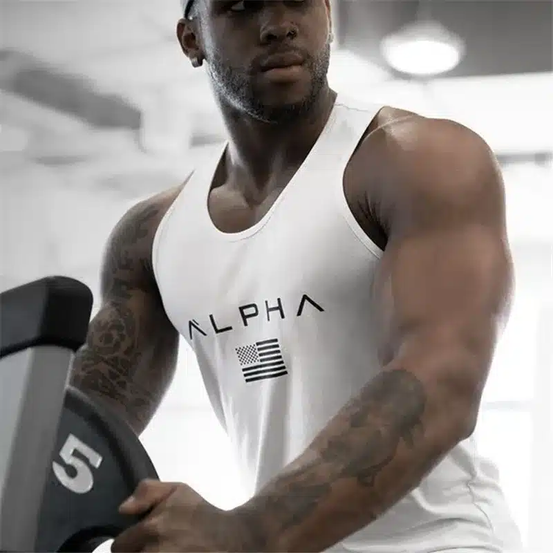 Sleeveless Gym T Shirt Men Running Shirt Summer Vest Cotton Breathable Mens Tank Top Gym Workout Fitness T-Shirt Sport Shirt 16