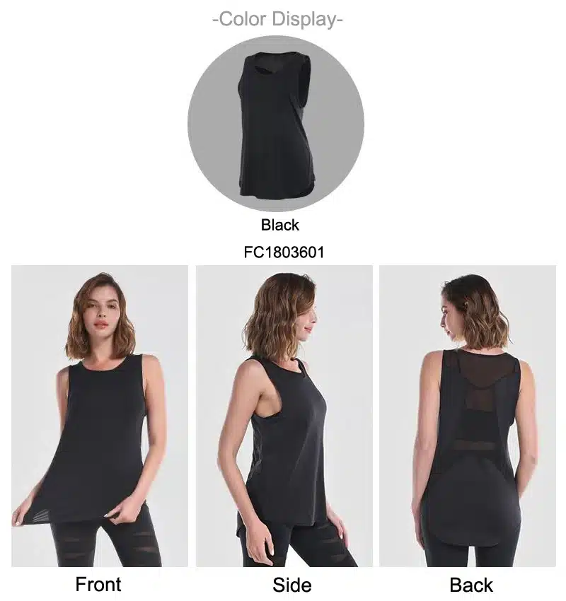 Sport Yoga Vest Sexy Mesh Back Women Tank Tops Fitness Workout Gym Running Shirt Breathable Sportswear Sleeveless Loose T-Shirts 11