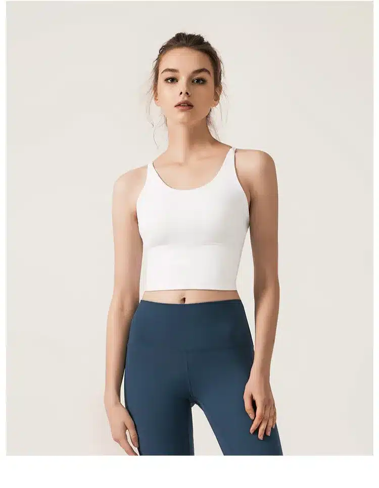 Colorvalue Solid Spaghetti Straps Yoga Gym Crop Tops Women Quick Dry Running Sport Bras Wireless Fitness Jogger Vest Tank Tops 8