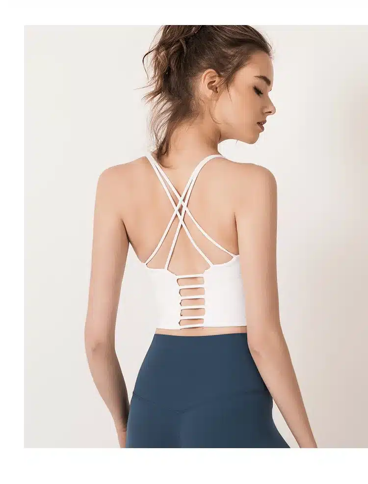 Colorvalue Solid Spaghetti Straps Yoga Gym Crop Tops Women Quick Dry Running Sport Bras Wireless Fitness Jogger Vest Tank Tops 12