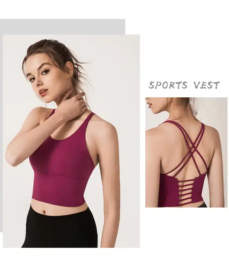 Colorvalue Solid Spaghetti Straps Yoga Gym Crop Tops Women Quick Dry Running Sport Bras Wireless Fitness Jogger Vest Tank Tops 16
