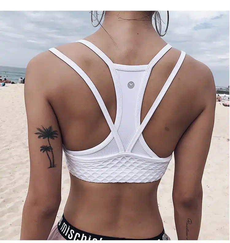 Sexy bralette Sport Bra Women Fitness Cross Backless Yoga Bra Patchwork Gym Running Tank Crop Tops Sportswear 17