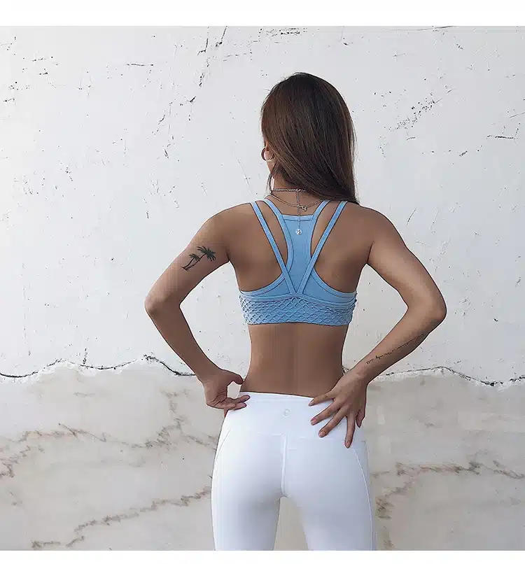 Sexy bralette Sport Bra Women Fitness Cross Backless Yoga Bra Patchwork Gym Running Tank Crop Tops Sportswear 20