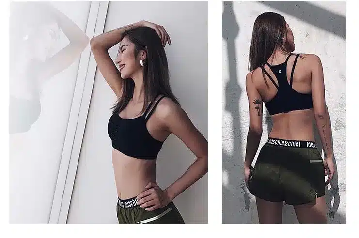 Sexy bralette Sport Bra Women Fitness Cross Backless Yoga Bra Patchwork Gym Running Tank Crop Tops Sportswear 24