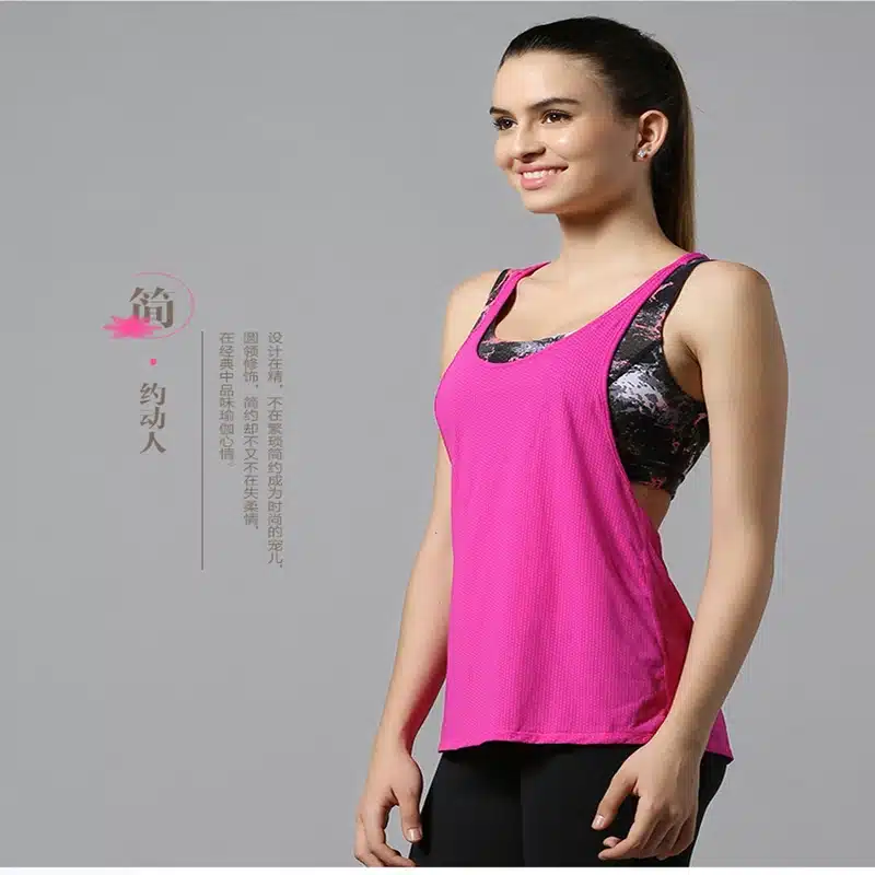 NWT Eshtanga Yoga tank Sexy Women Sport Gym Vest Clothes 4-way stretch fabric Tank Tops Fitness Running shirts with build bra 14