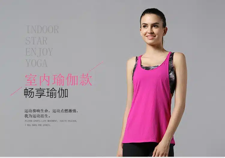 NWT Eshtanga Yoga tank Sexy Women Sport Gym Vest Clothes 4-way stretch fabric Tank Tops Fitness Running shirts with build bra 15