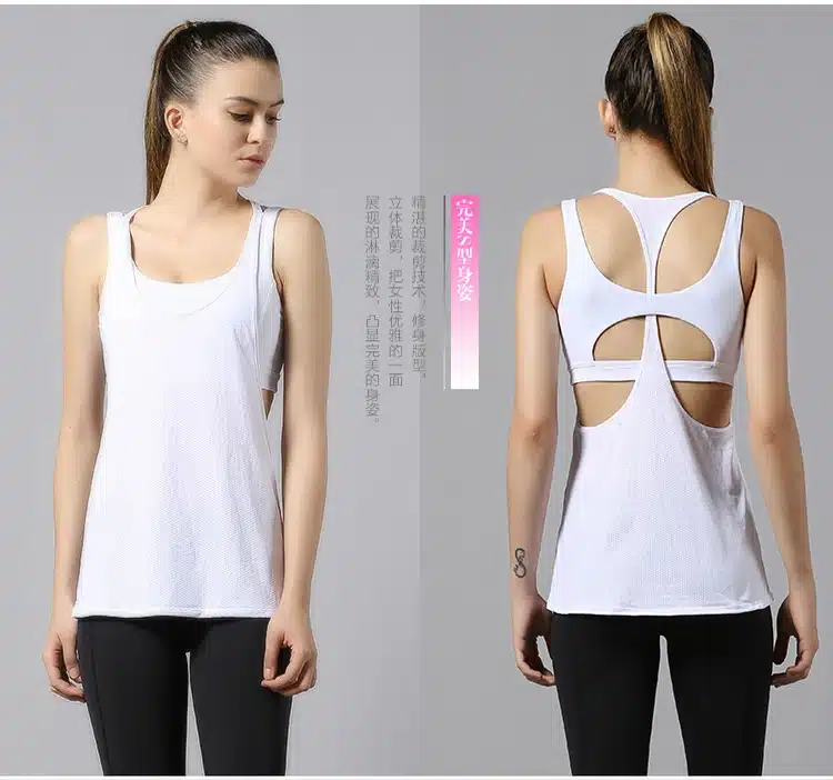 NWT Eshtanga Yoga tank Sexy Women Sport Gym Vest Clothes 4-way stretch fabric Tank Tops Fitness Running shirts with build bra 16