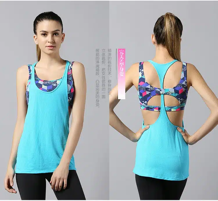 NWT Eshtanga Yoga tank Sexy Women Sport Gym Vest Clothes 4-way stretch fabric Tank Tops Fitness Running shirts with build bra 19