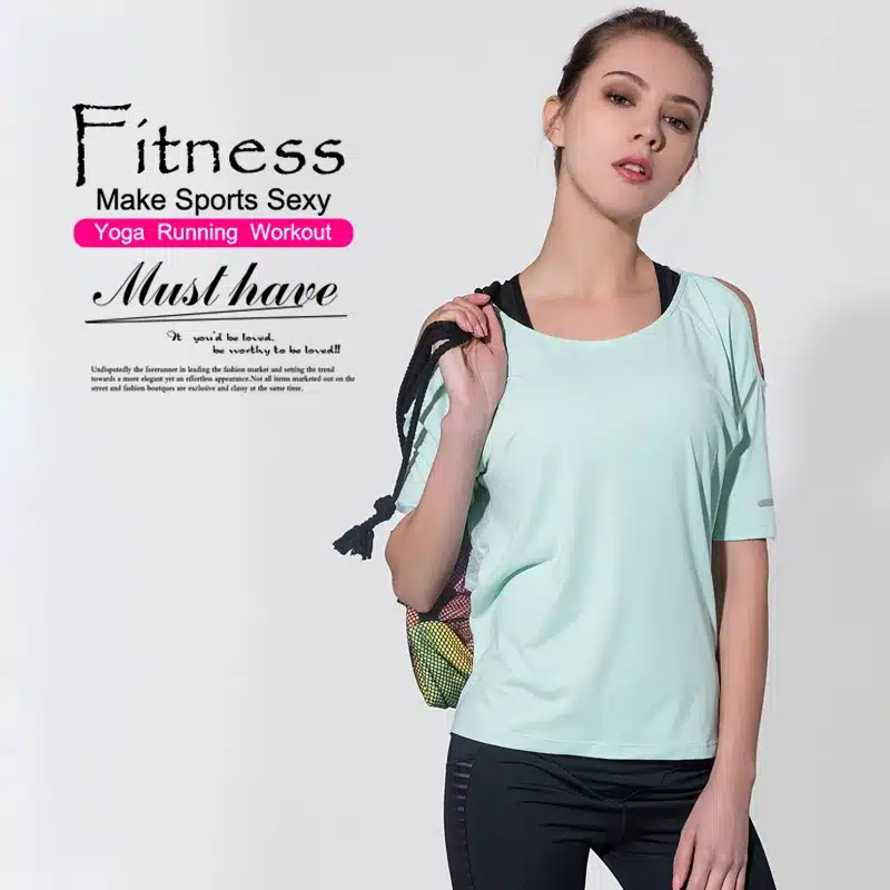 Sport Top Short Sleeve Sport T Shirt Women Fitness Strapless Yoga Shirt Sexy Back Mesh Tank Top Running T-shirt Women Sportswear 13