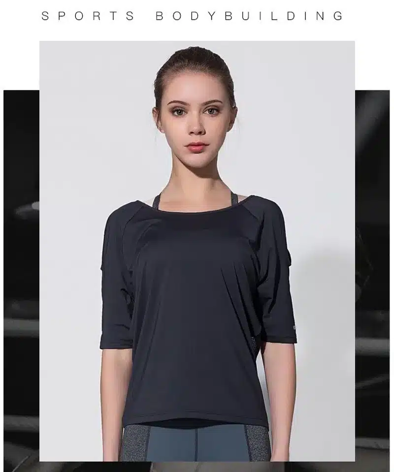 Sport Top Short Sleeve Sport T Shirt Women Fitness Strapless Yoga Shirt Sexy Back Mesh Tank Top Running T-shirt Women Sportswear 21