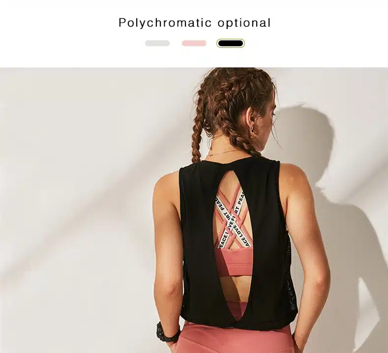 Women's Tank Workout Tops Sports Wear For Women Gym T-shirt Open Back Yoga Top Sport Blouses Woman Fitness Shirt Female Jersey 16