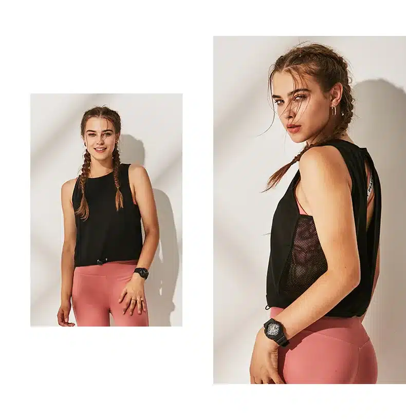 Women's Tank Workout Tops Sports Wear For Women Gym T-shirt Open Back Yoga Top Sport Blouses Woman Fitness Shirt Female Jersey 17