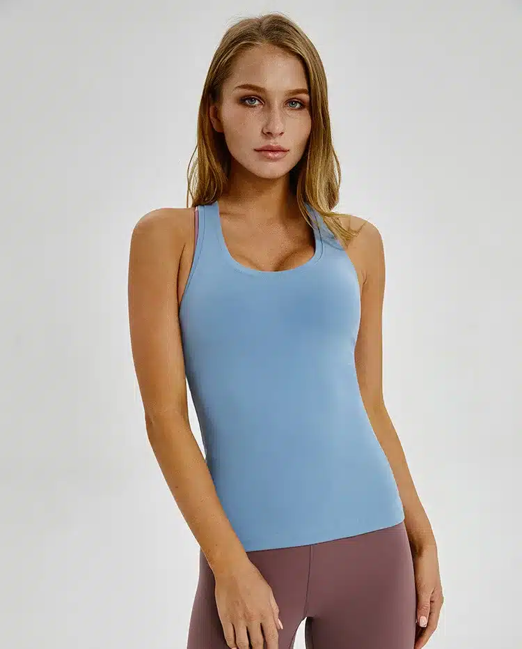 Colorvalue Plain Racerback Yoga Sport Vest Women Slim Fit Flexible Fitness Athletic Tank Tops Soft Nylon Gym Sleeveless Shirts 1