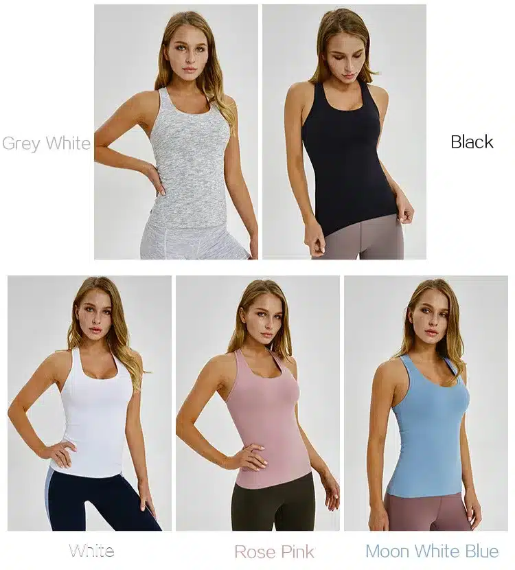 Colorvalue Plain Racerback Yoga Sport Vest Women Slim Fit Flexible Fitness Athletic Tank Tops Soft Nylon Gym Sleeveless Shirts 6