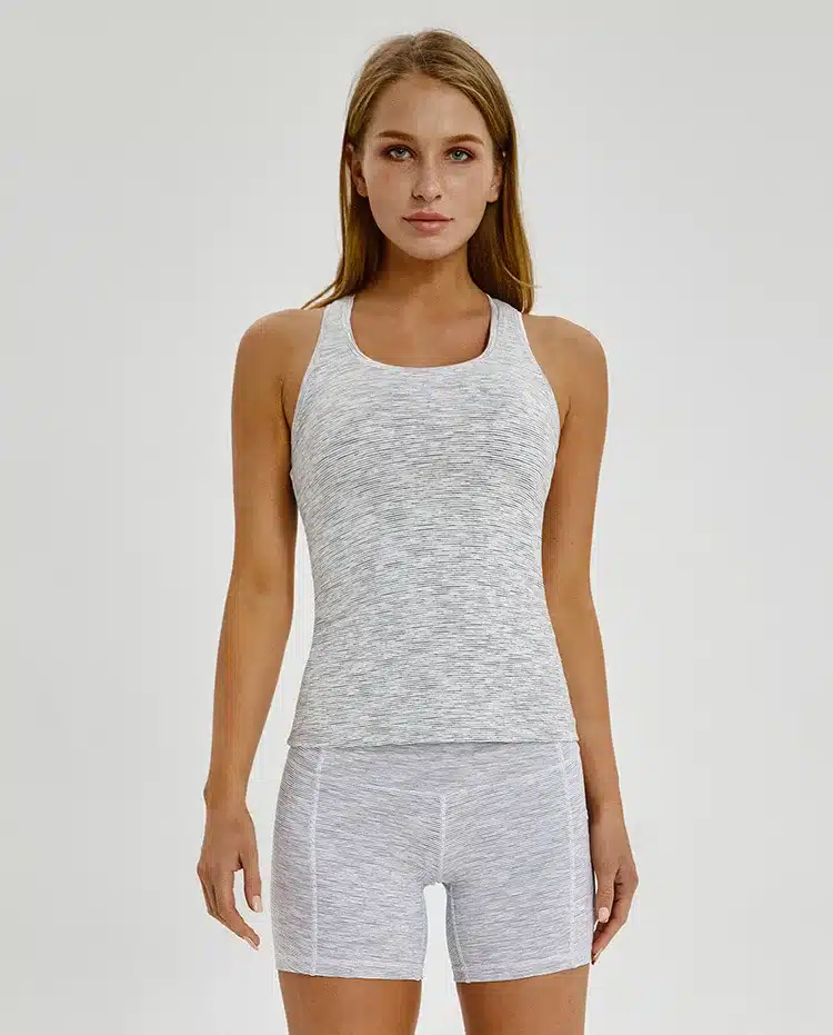 Colorvalue Plain Racerback Yoga Sport Vest Women Slim Fit Flexible Fitness Athletic Tank Tops Soft Nylon Gym Sleeveless Shirts 19