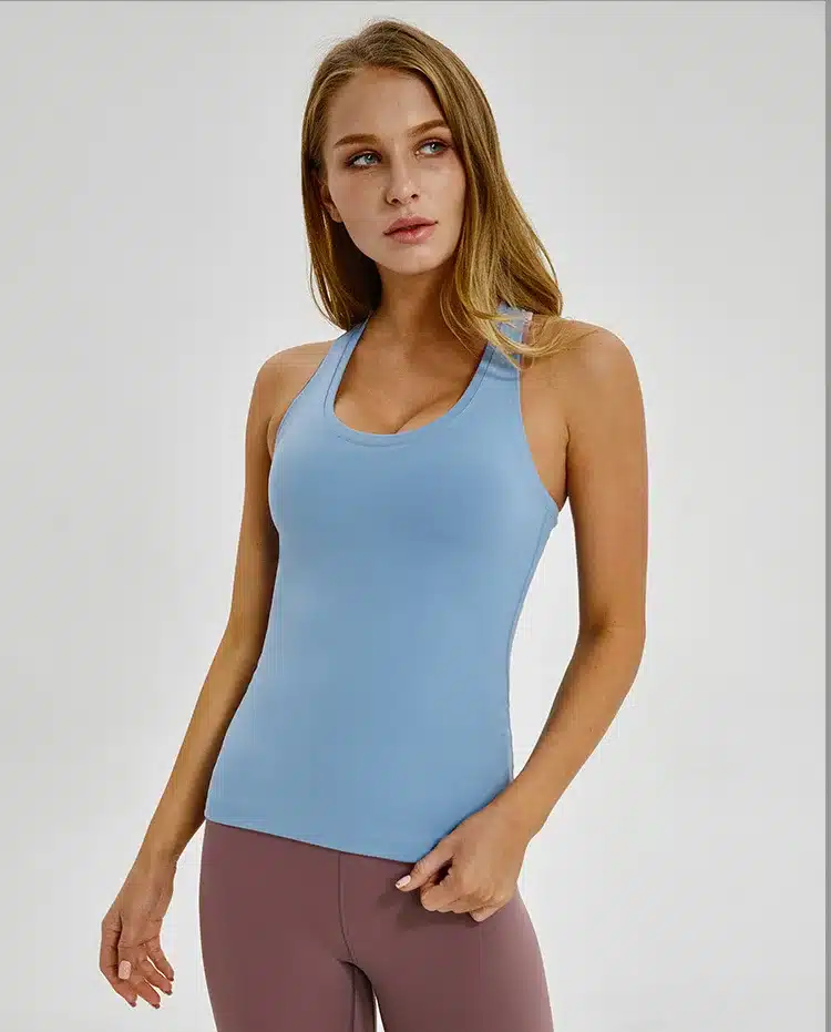 Colorvalue Plain Racerback Yoga Sport Vest Women Slim Fit Flexible Fitness Athletic Tank Tops Soft Nylon Gym Sleeveless Shirts 23