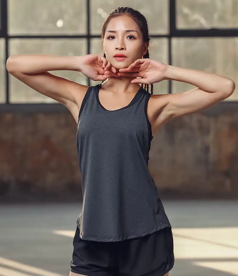 CrazyFit 2018 Yoga Top With Bras Sports Bra Running Gym Tank Women Fitness Workout Female Open Back Tops Clothing Sport Shirt 15
