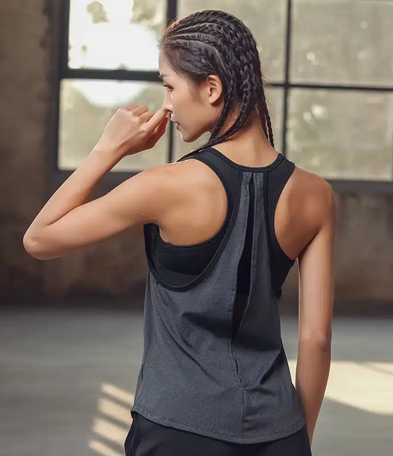 CrazyFit 2018 Yoga Top With Bras Sports Bra Running Gym Tank Women Fitness Workout Female Open Back Tops Clothing Sport Shirt 20