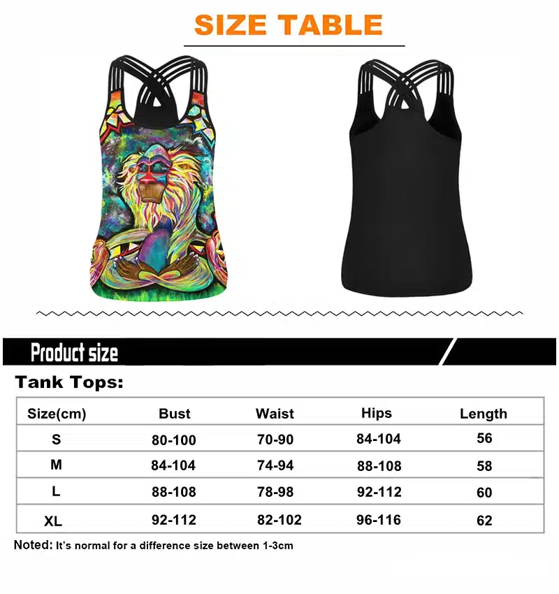 Women Sport Vest Monkey 3D Print Women Yoga Shirt Running Vest Training Fitness T-shirt Cross Strip Tank Tops Workout Gym Blouse 10
