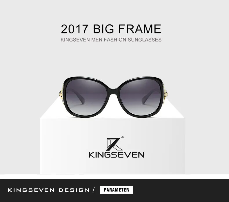 KINGSEVEN HD Sunglasses Polarized Retro Big frame luxury Eyewear Lady Brand Designer Sun glasses Oculos de sol 1