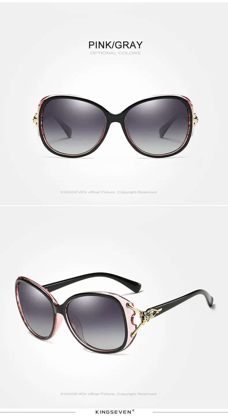 KINGSEVEN HD Sunglasses Polarized Retro Big frame luxury Eyewear Lady Brand Designer Sun glasses Oculos de sol 7