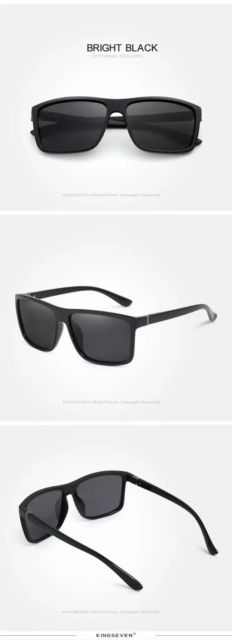 KINGSEVEN Original Sunglasses Women Men Brand Design TR90 Frame Sun Glasses For Men Fashion Classic UV400 Square Eyewear S730 3