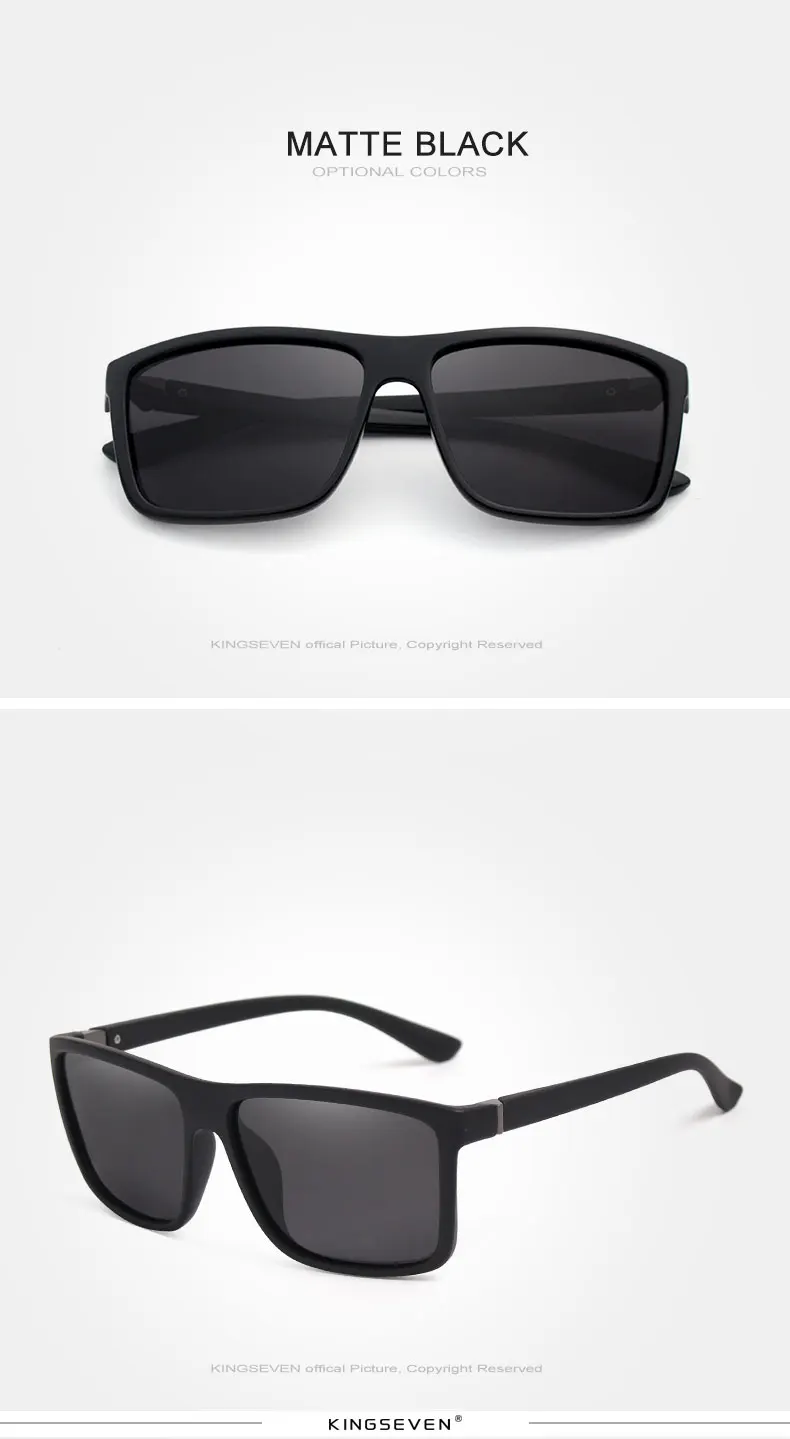 KINGSEVEN Original Sunglasses Women Men Brand Design TR90 Frame Sun Glasses For Men Fashion Classic UV400 Square Eyewear S730 4