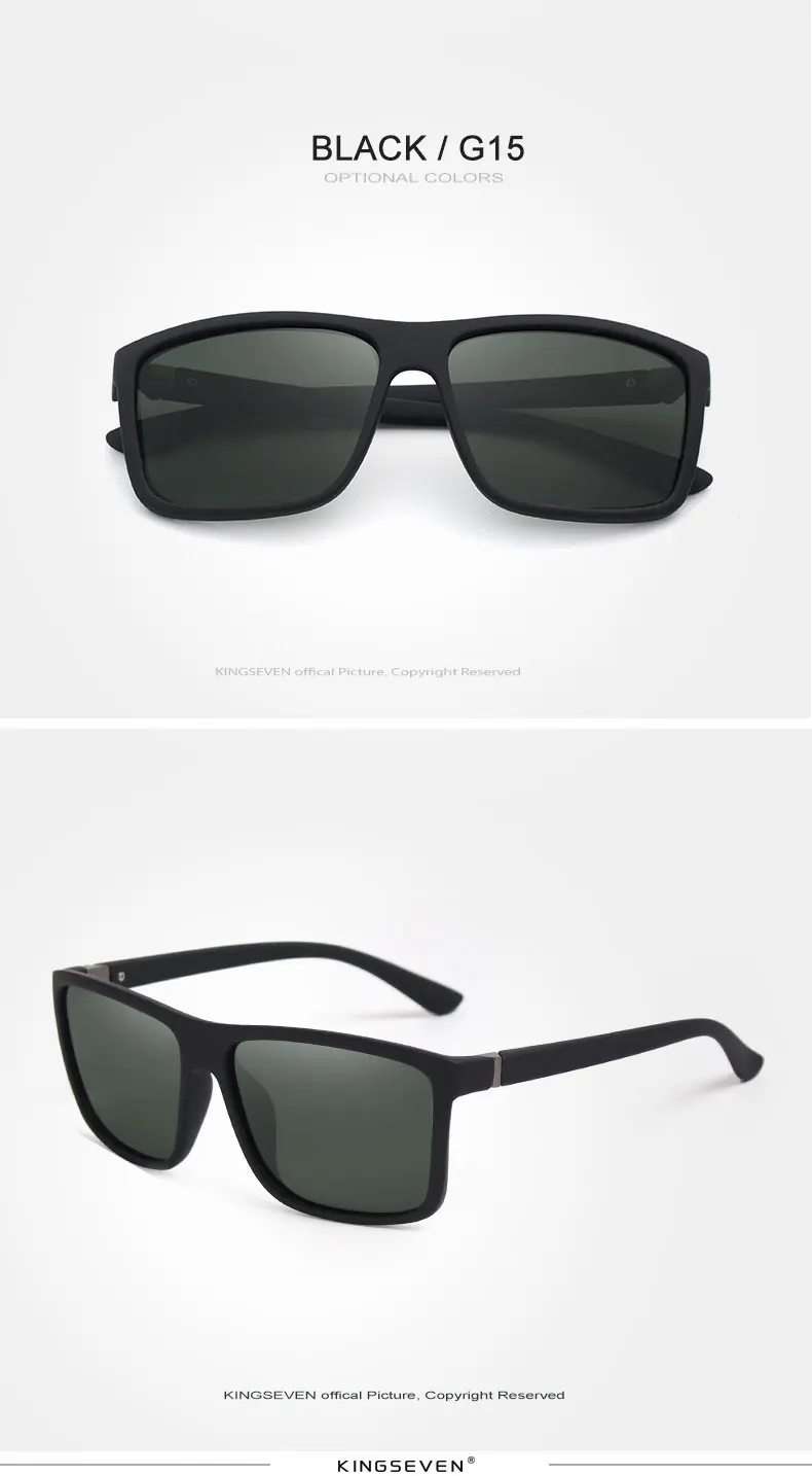 KINGSEVEN Original Sunglasses Women Men Brand Design TR90 Frame Sun Glasses For Men Fashion Classic UV400 Square Eyewear S730 5