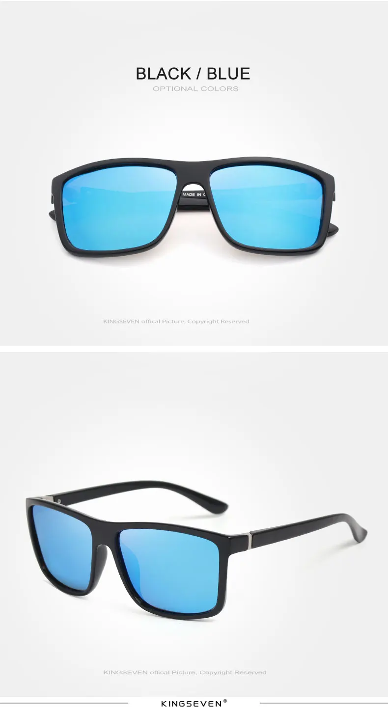 KINGSEVEN Original Sunglasses Women Men Brand Design TR90 Frame Sun Glasses For Men Fashion Classic UV400 Square Eyewear S730 6