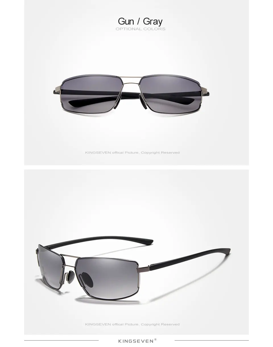 KINGSEVEN Brand Design Sunglasses Men Driving Square Frame Sun Glasses Male Classic Unisex Goggles Eyewear Gafas 22