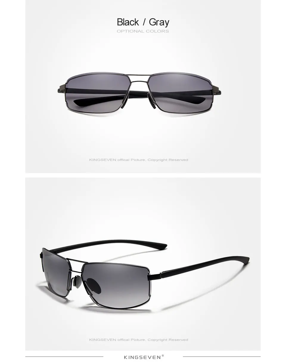 KINGSEVEN Brand Design Sunglasses Men Driving Square Frame Sun Glasses Male Classic Unisex Goggles Eyewear Gafas 23