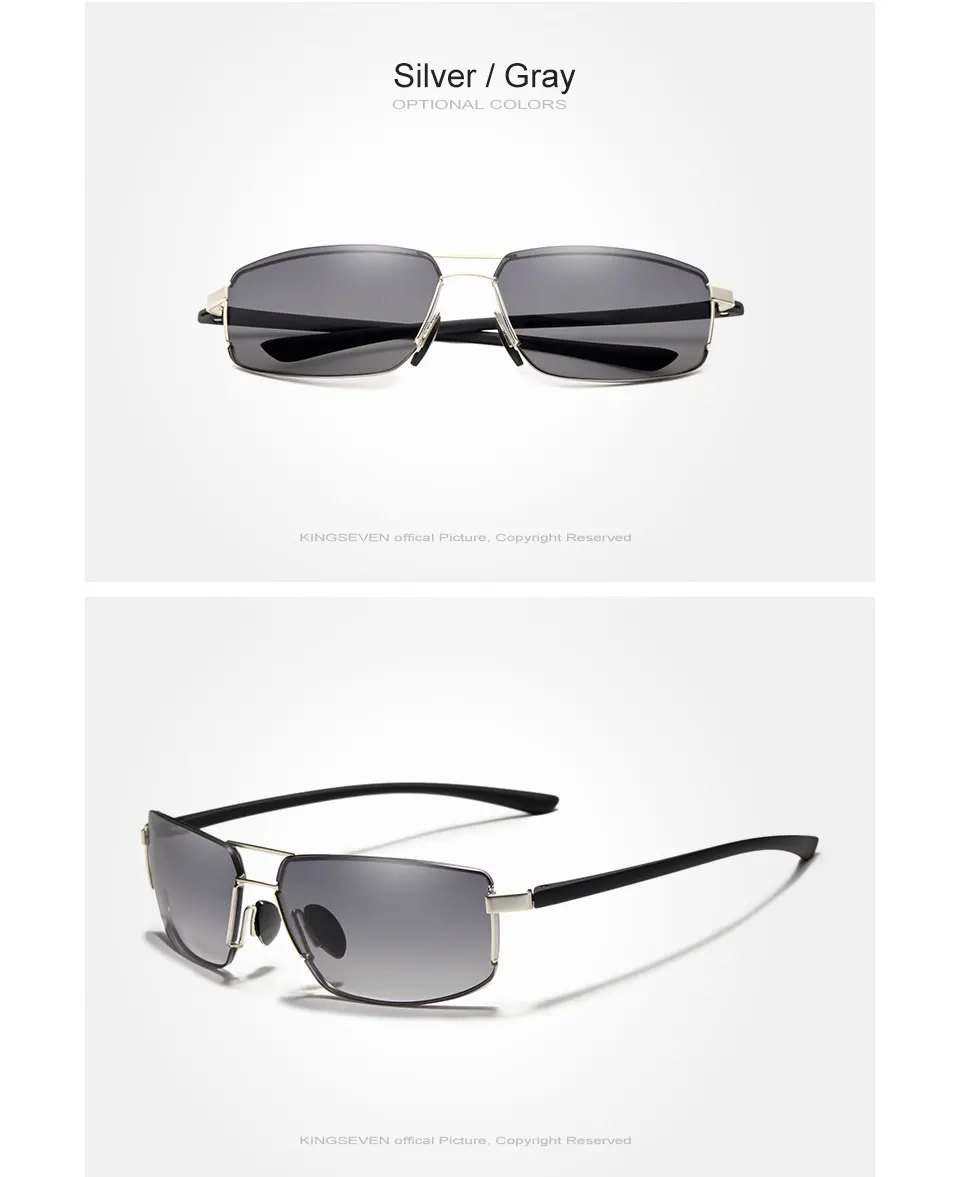 KINGSEVEN Brand Design Sunglasses Men Driving Square Frame Sun Glasses Male Classic Unisex Goggles Eyewear Gafas 24